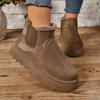 SnowLuxe™ | Women's Suede Fur Ankle Boots