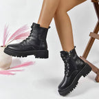 ChicPlush™ Women's Plush Lace-Up Ankle Boots