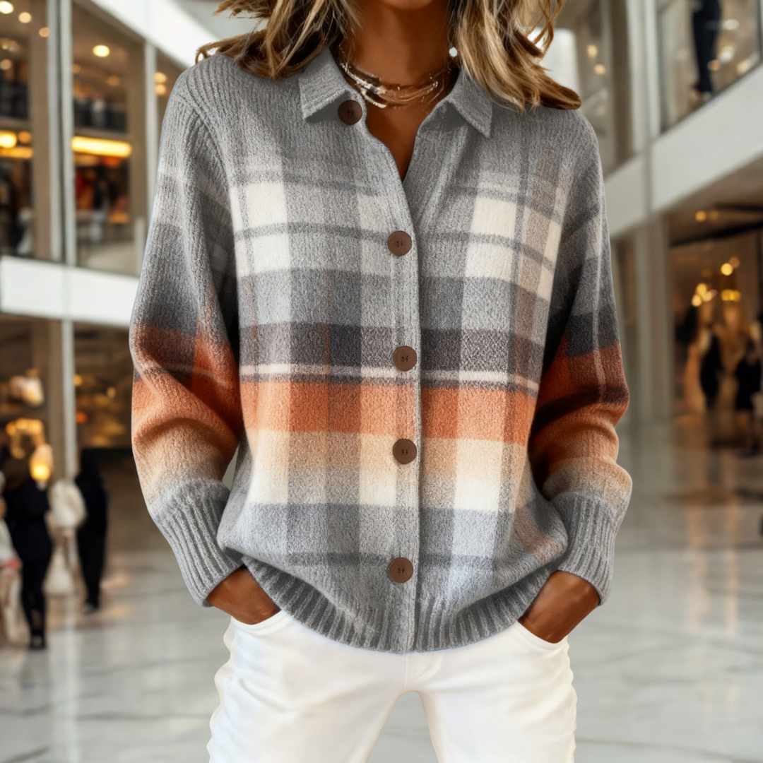 Avery | Retro Plaid Cardigan
