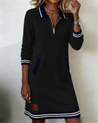 Chic Long Sleeve Cotton Dress