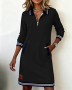 Chic Long Sleeve Cotton Dress