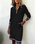 Chic Long Sleeve Cotton Dress