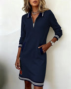 Chic Long Sleeve Cotton Dress