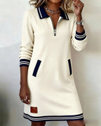 Chic Long Sleeve Cotton Dress